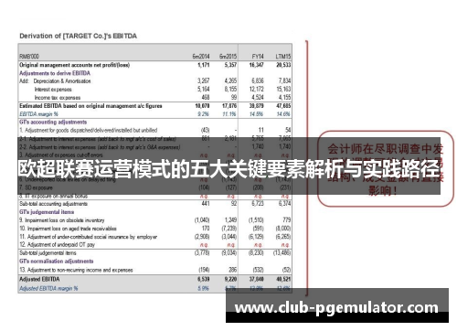 欧超联赛运营模式的五大关键要素解析与实践路径